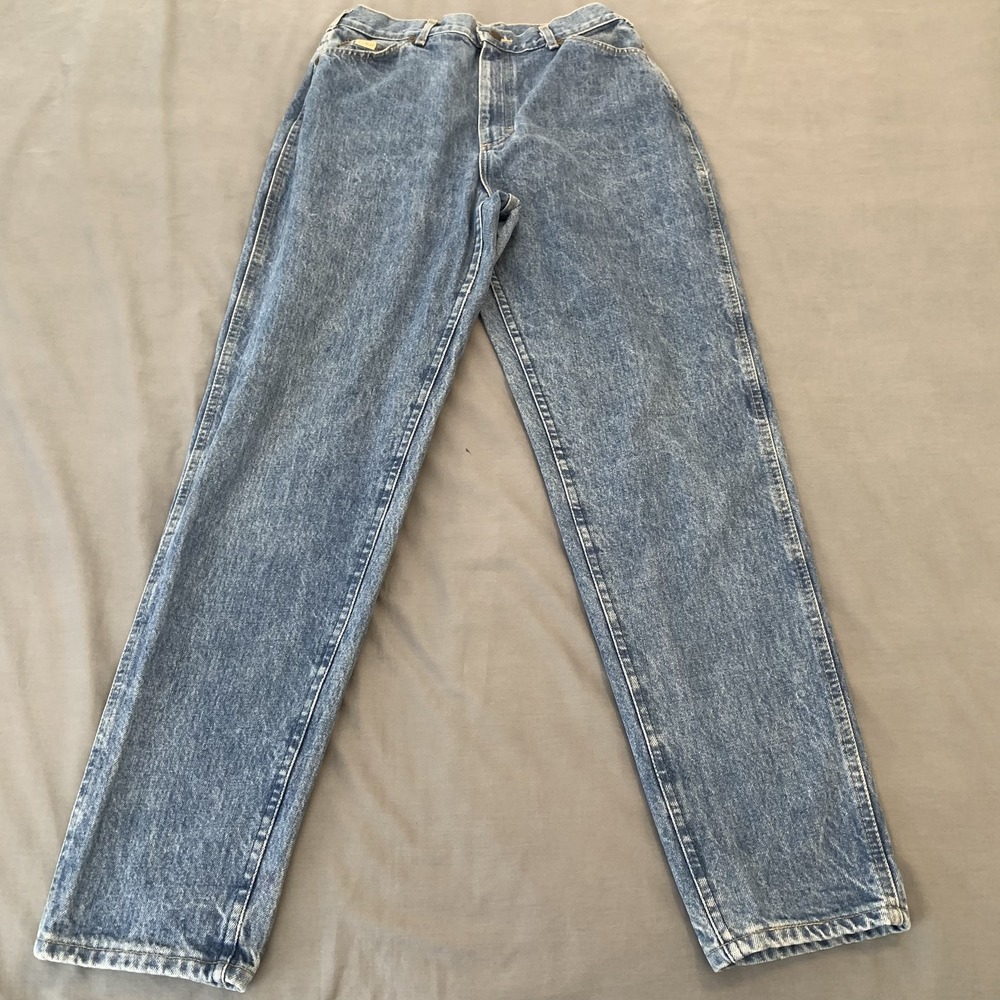 Vintage LL Bean Jeans Woman's 34x31 Blue Denim High Rise Straight Leg USA 90s